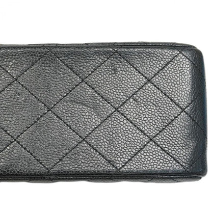 Chanel Shoulder Bag Deca Matelasse Caviar Skin Black Chien Pan Gold Hardware