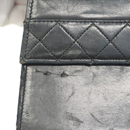 Chanel Shoulder Bag Matelasse Lambskin Black Gold Hardware Women