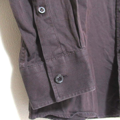 Good Gucci Long Sleeve Slim Military Shirt Size 38/15 Brown Men's Used