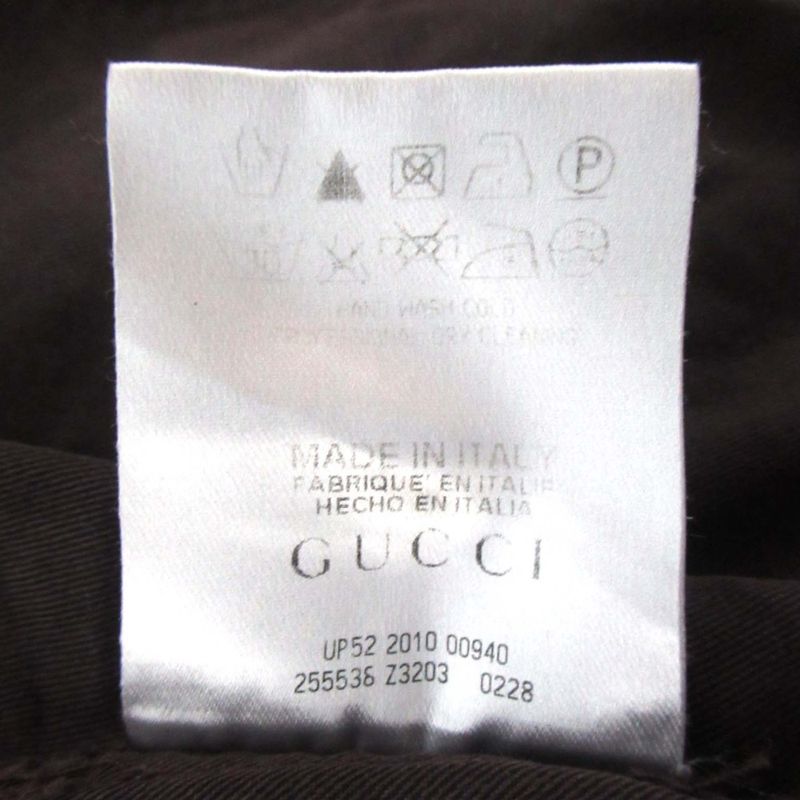 Good Gucci Long Sleeve Slim Military Shirt Size 38/15 Brown Men's Used