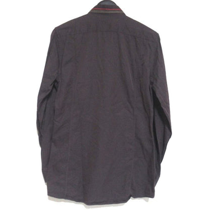 Good Gucci Long Sleeve Slim Military Shirt Size 38/15 Brown Men's Used