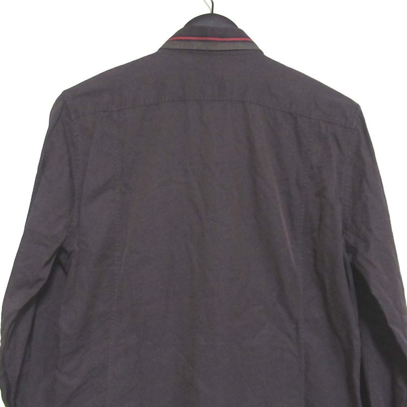 Good Gucci Long Sleeve Slim Military Shirt Size 38/15 Brown Men's Used
