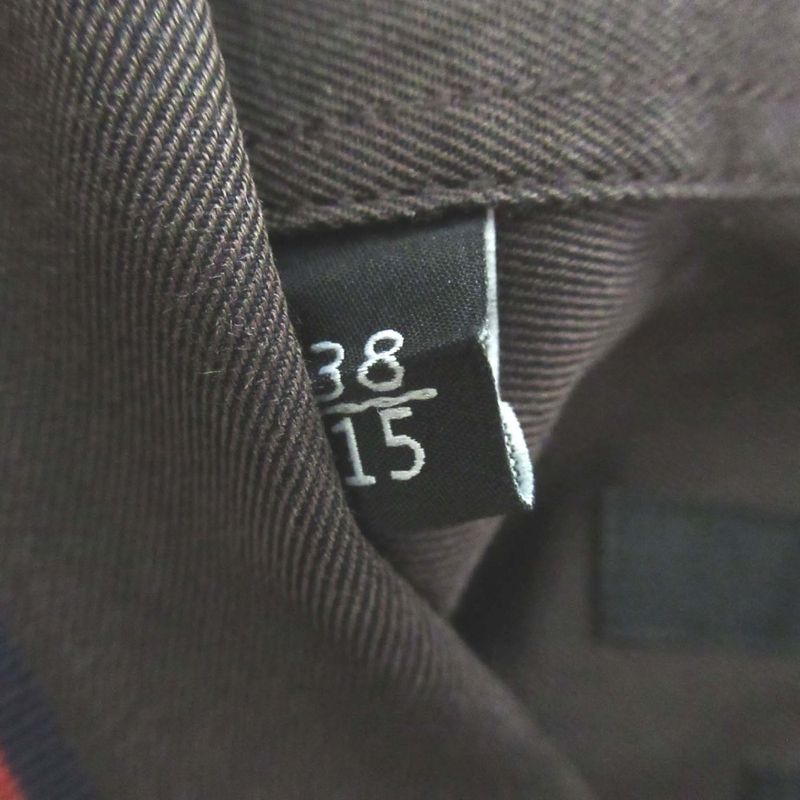 Good Gucci Long Sleeve Slim Military Shirt Size 38/15 Brown Men's Used