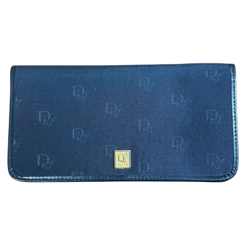 Good Christian Dior Vintage Long Wallet Long Wallet Navy Men's Women's Used