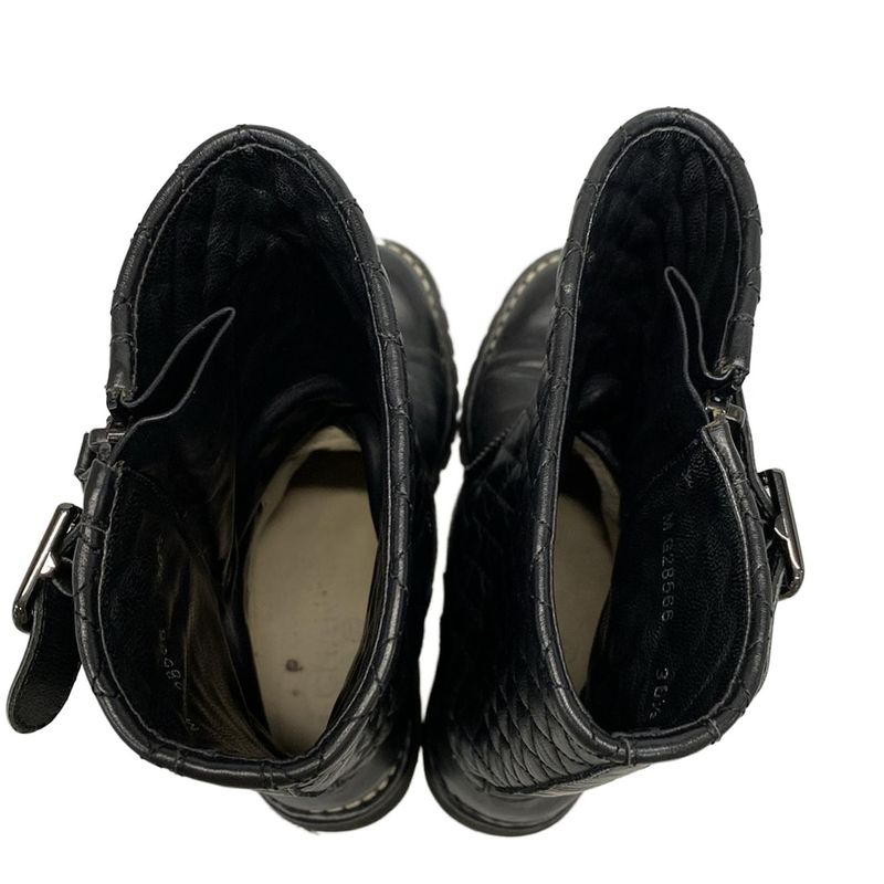 Chanel Boots 36 1/2 Women - G28566 Black Engineer/matelasse Lambskin