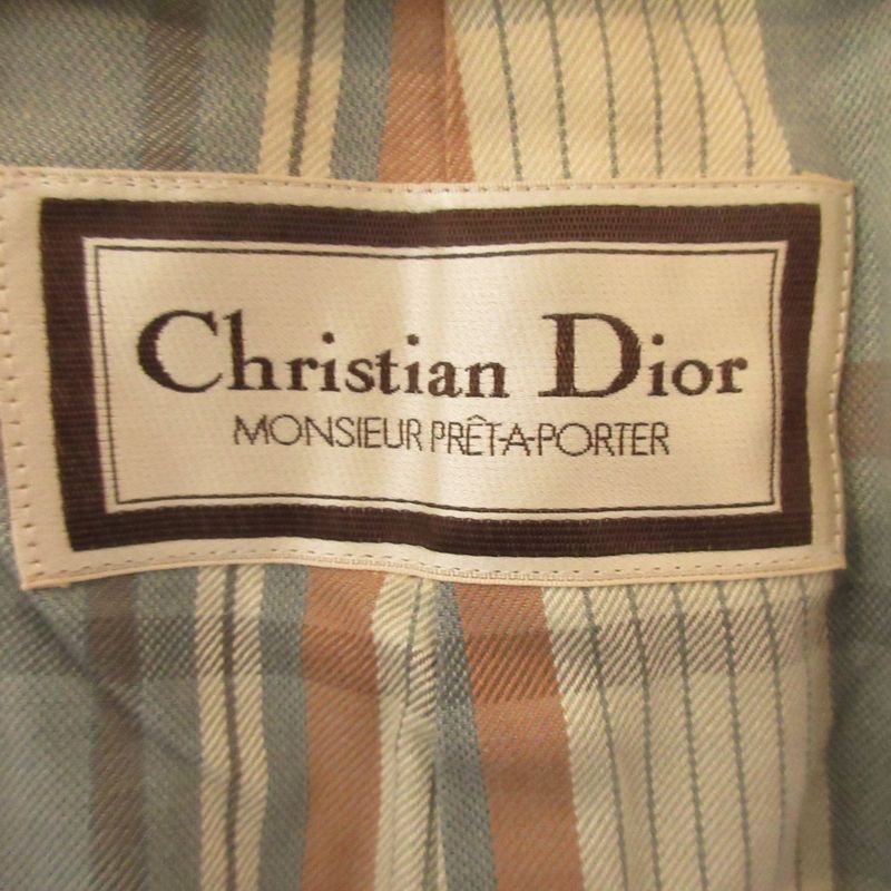 Good Christian DIOR Wing-tailored Checkered Lining Stainless Steel Collar Coat