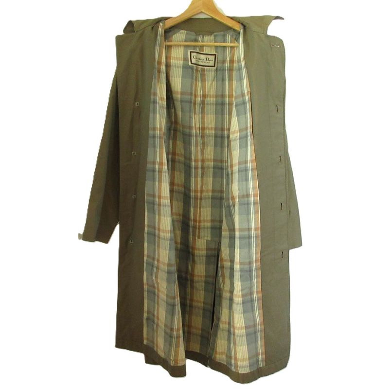 Good Christian DIOR Wing-tailored Checkered Lining Stainless Steel Collar Coat