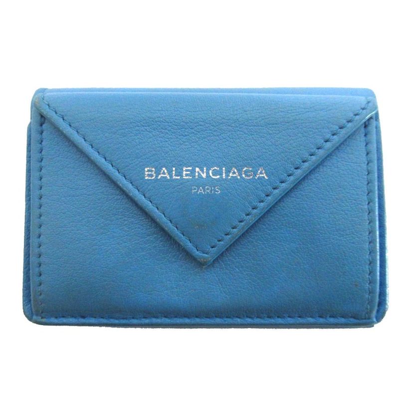 Good Balenciaga Paper Mini Leather Compact Wallet Trifold Wallet Coin Purse