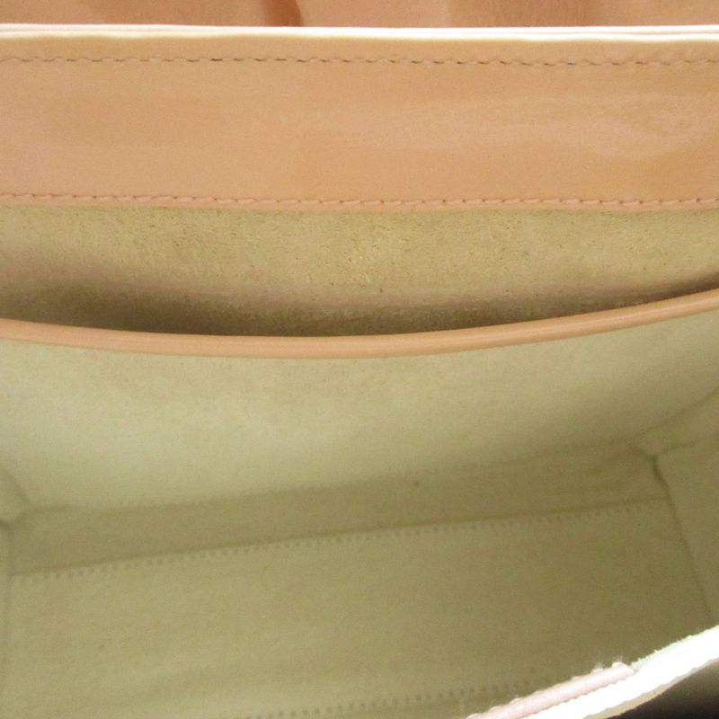 Good Bvlgari Twist Leather Circle Logo Handbag Pink Beige Ladies Used