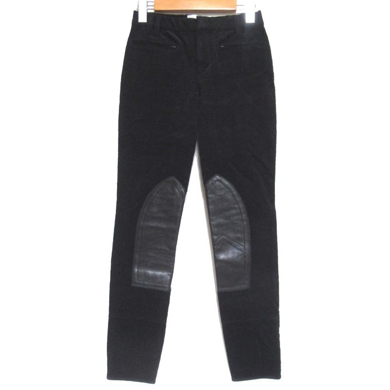 Gucci Leather Patches Stretch Jockey Pants Corduroy Pants 386901 Size 36 Black