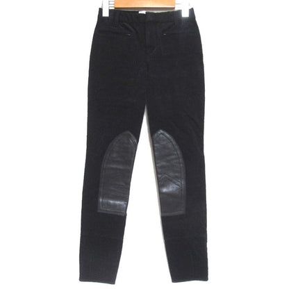 Gucci Leather Patches Stretch Jockey Pants Corduroy Pants 386901 Size 36 Black