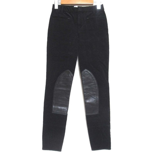 Gucci Leather Patches Stretch Jockey Pants Corduroy Pants 386901 Size 36 Black