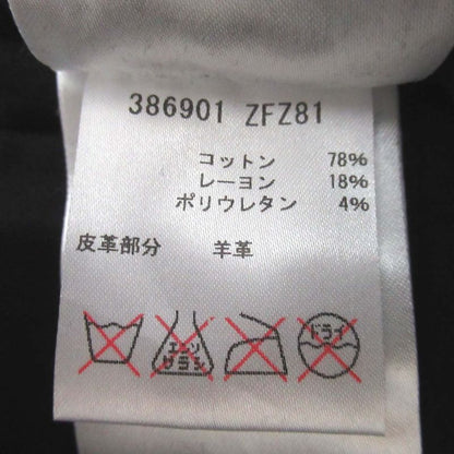 Gucci Leather Patches Stretch Jockey Pants Corduroy Pants 386901 Size 36 Black