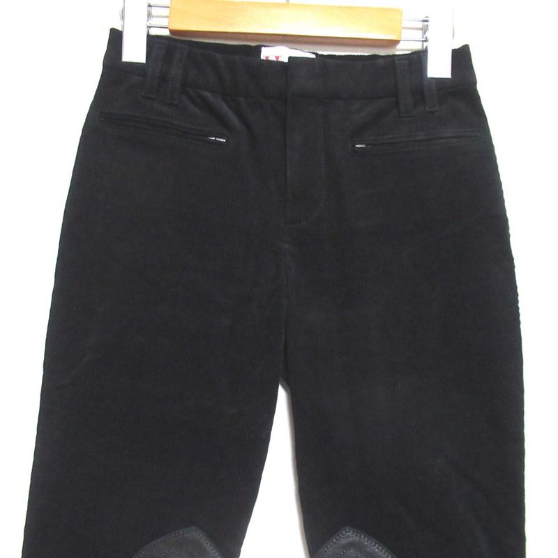 Gucci Leather Patches Stretch Jockey Pants Corduroy Pants 386901 Size 36 Black