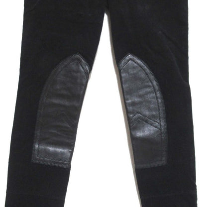 Gucci Leather Patches Stretch Jockey Pants Corduroy Pants 386901 Size 36 Black