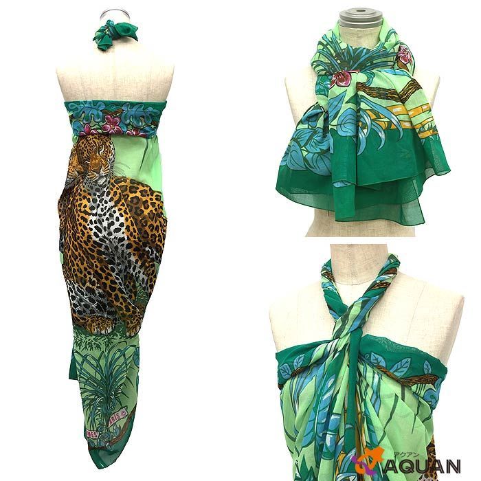 Hermes Pareo Shawl Cotton Jungle Love Jungle Love Aq2630