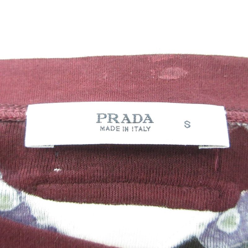 Prada Patchwork Garment Dye T-Shirt Size S Beige Women's Used