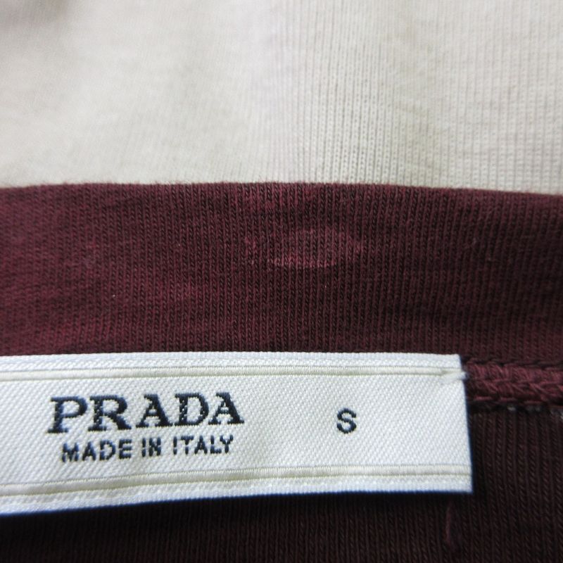 Prada Patchwork Garment Dye T-Shirt Size S Beige Women's Used