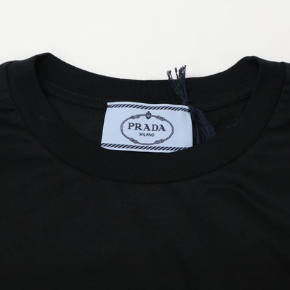 Prada Dna976 S221 Black Cotton Crew Neck Short Sleeve Cut And Sewn M