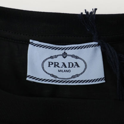 Prada Dna976 S221 Black Cotton Crew Neck Short Sleeve Cut And Sewn M