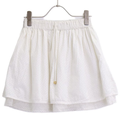 Fendi White Elastic Waistband Lace Mini Skirt 12A