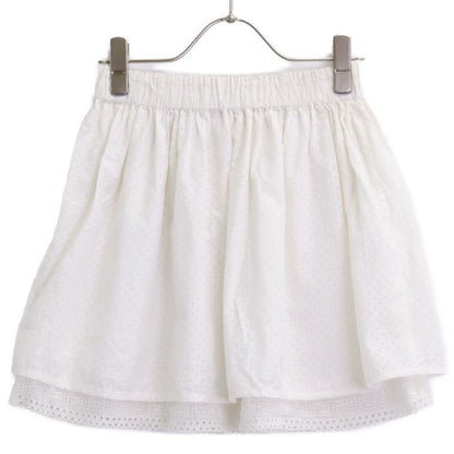 Fendi White Elastic Waistband Lace Mini Skirt 12A