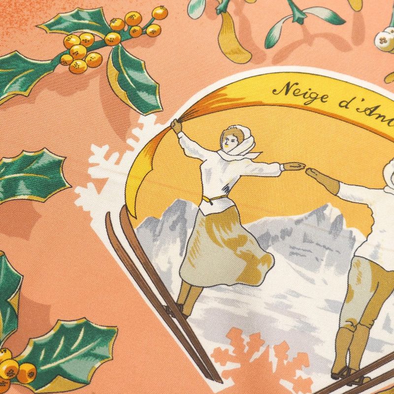 Hermes Neige Dantan Last Years Snow Scarf Carré 90 Total Silk Total Shawl