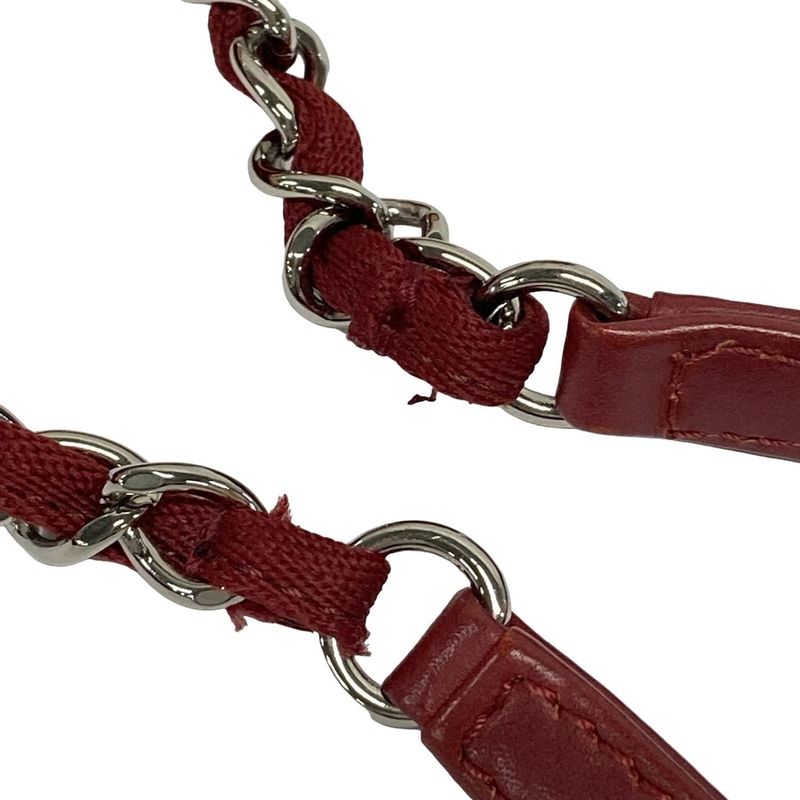 Chanel Tote Bag Deauville Line MM Pink And Red Chain Shoulder / Silver Hardware