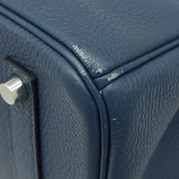 Hermes Handbag Birkin 35 Togo Bleu de Prus Silver Hardware Blue Navy Blue