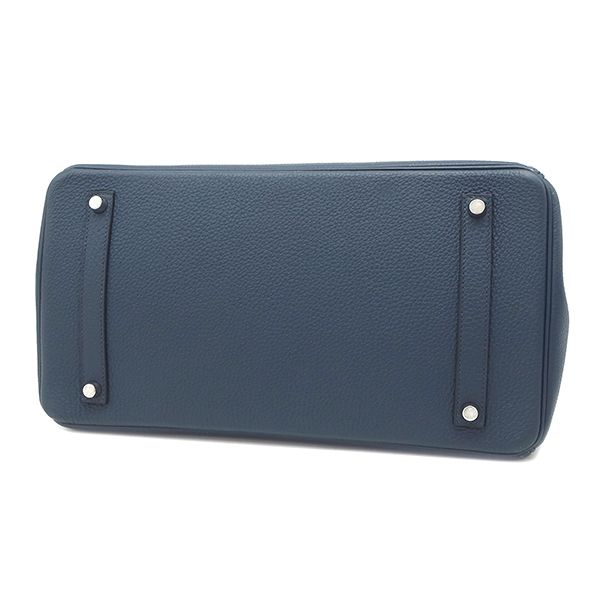 Hermes Handbag Birkin 35 Togo Bleu de Prus Silver Hardware Blue Navy Blue
