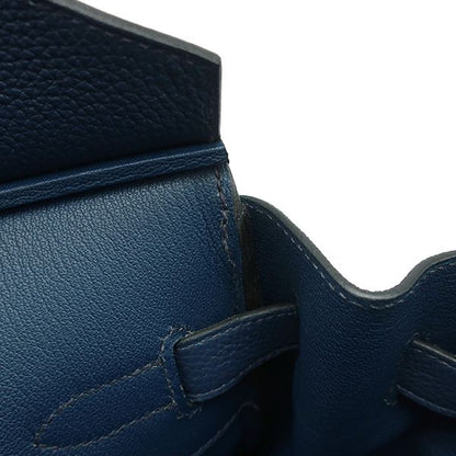 Hermes Handbag Birkin 35 Togo Bleu de Prus Silver Hardware Blue Navy Blue