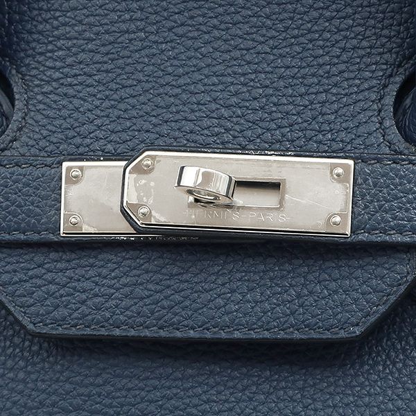 Hermes Handbag Birkin 35 Togo Bleu de Prus Silver Hardware Blue Navy Blue