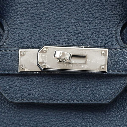 Hermes Handbag Birkin 35 Togo Bleu de Prus Silver Hardware Blue Navy Blue