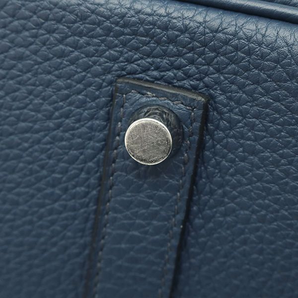 Hermes Handbag Birkin 35 Togo Bleu de Prus Silver Hardware Blue Navy Blue