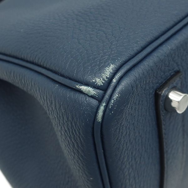 Hermes Handbag Birkin 35 Togo Bleu de Prus Silver Hardware Blue Navy Blue