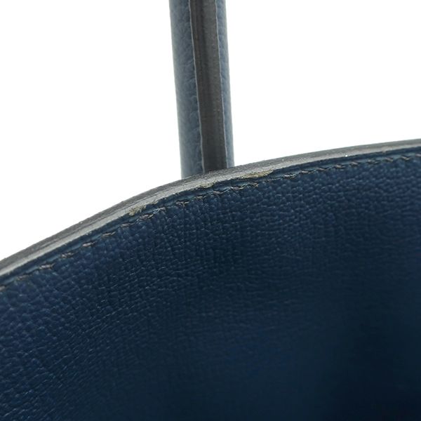 Hermes Handbag Birkin 35 Togo Bleu de Prus Silver Hardware Blue Navy Blue