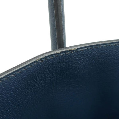 Hermes Handbag Birkin 35 Togo Bleu de Prus Silver Hardware Blue Navy Blue