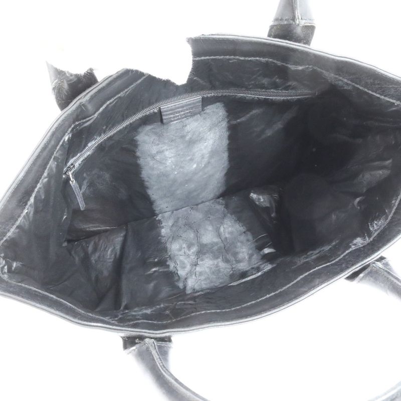 Gucci GG Canvas Sherry Line 002-1093 Leather Tote Bag Black A4 Men Ladies ERM