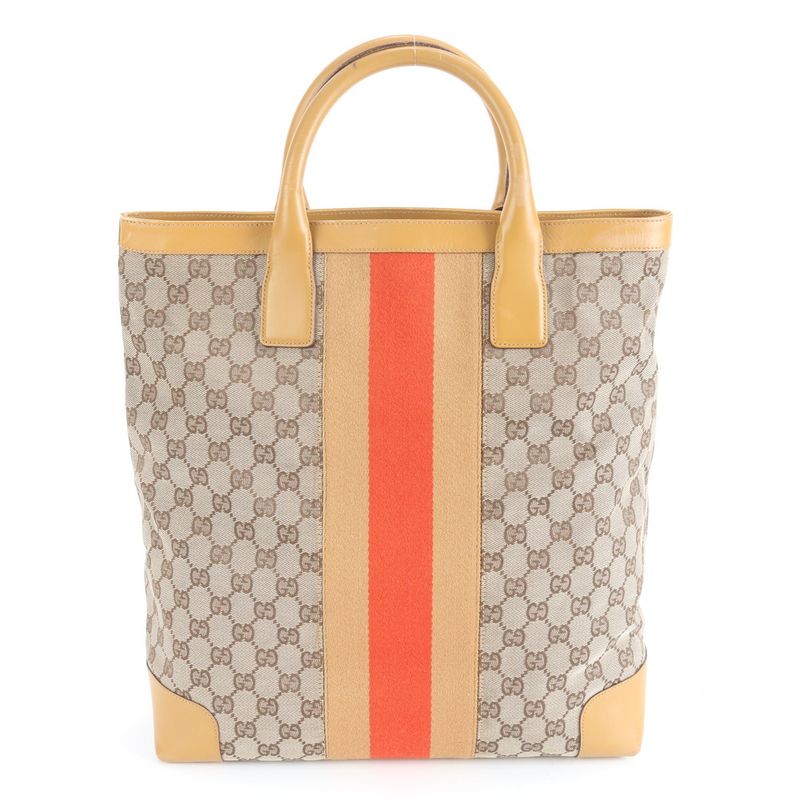 Gucci GG Canvas Sherry Line With Control Card 002-1093 Tote Bag A4 Men's