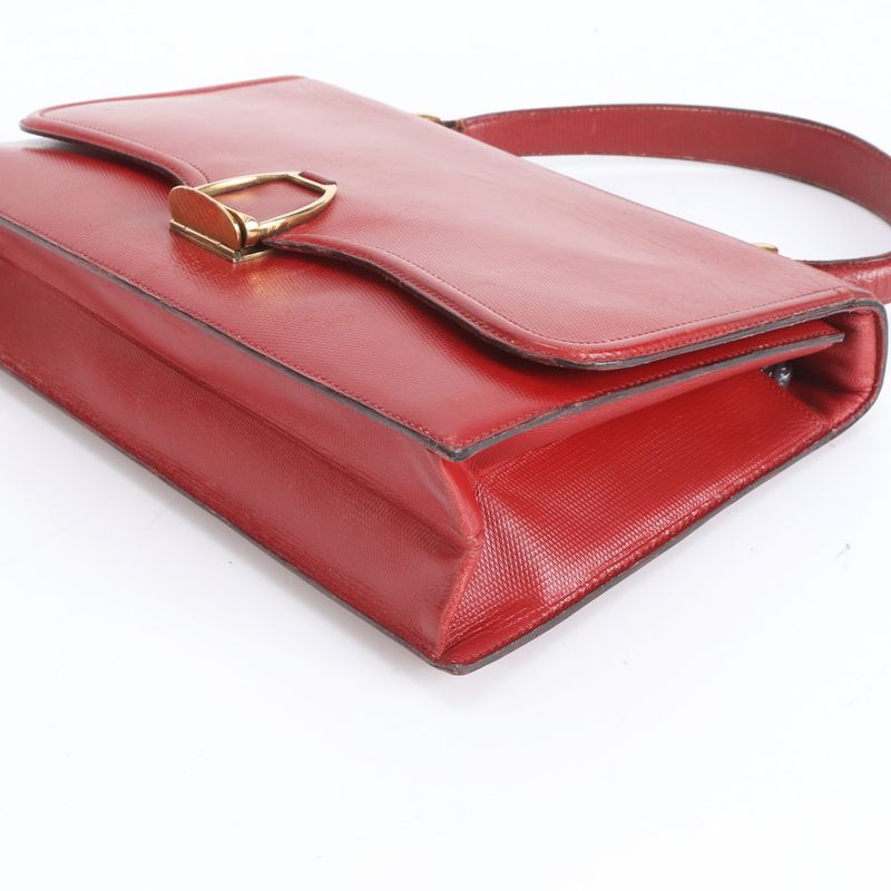 Vintage Hermes Leather Handbag Gold Hardware Top Handle Tote Genuine Leather