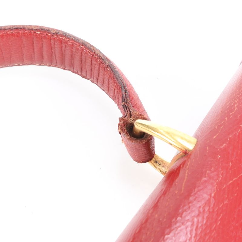 Vintage Hermes Leather Handbag Gold Hardware Top Handle Tote Genuine Leather