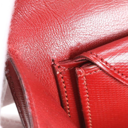 Vintage Hermes Leather Handbag Gold Hardware Top Handle Tote Genuine Leather