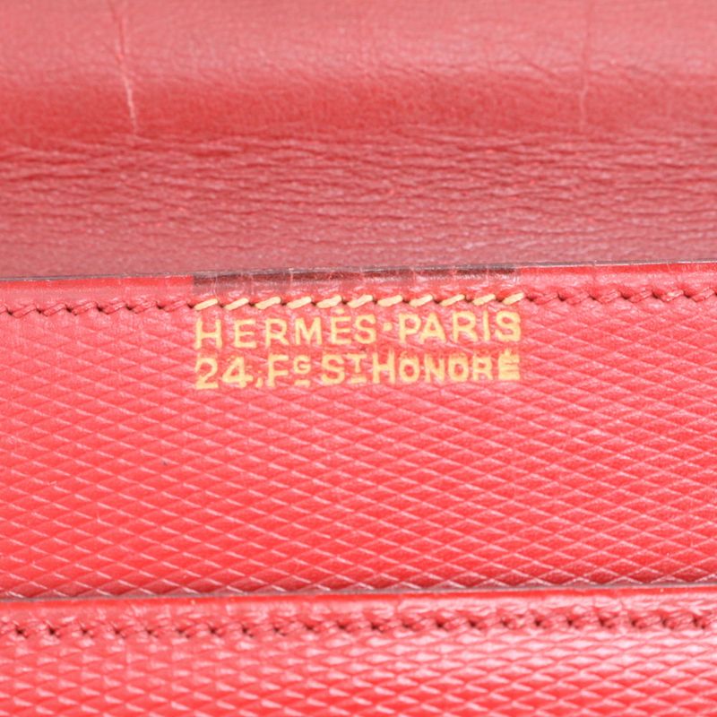 Vintage Hermes Leather Handbag Gold Hardware Top Handle Tote Genuine Leather