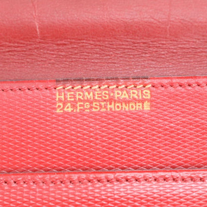 Vintage Hermes Leather Handbag Gold Hardware Top Handle Tote Genuine Leather