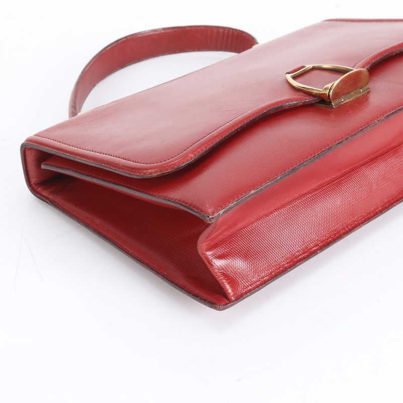 Vintage Hermes Leather Handbag Gold Hardware Top Handle Tote Genuine Leather