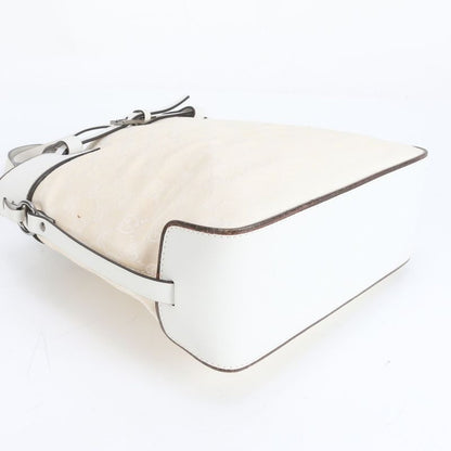 Gucci GG Canvas 107757 Leather Tote Bag Shoulder Hand Genuine Leather Women RRM