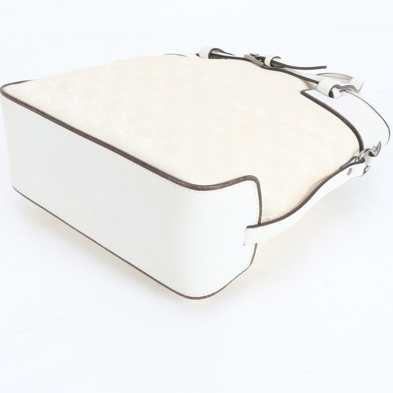 Gucci GG Canvas 107757 Leather Tote Bag Shoulder Hand Genuine Leather Women RRM