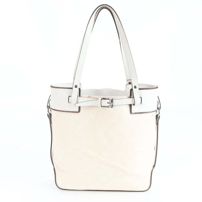 Gucci GG Canvas 107757 Leather Tote Bag Shoulder Hand Genuine Leather Women RRM