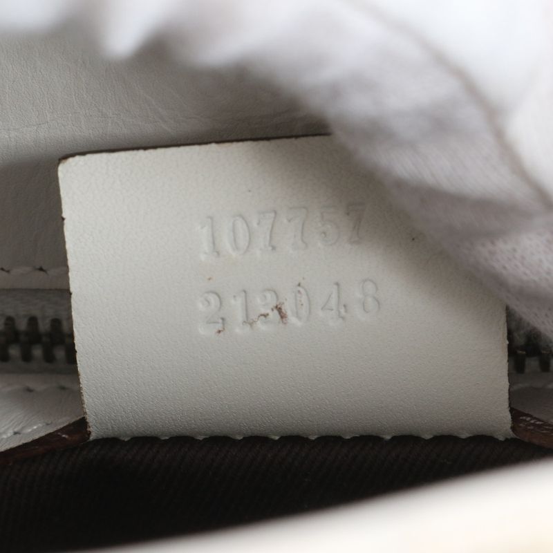 Gucci GG Canvas 107757 Leather Tote Bag Shoulder Hand Genuine Leather Women RRM