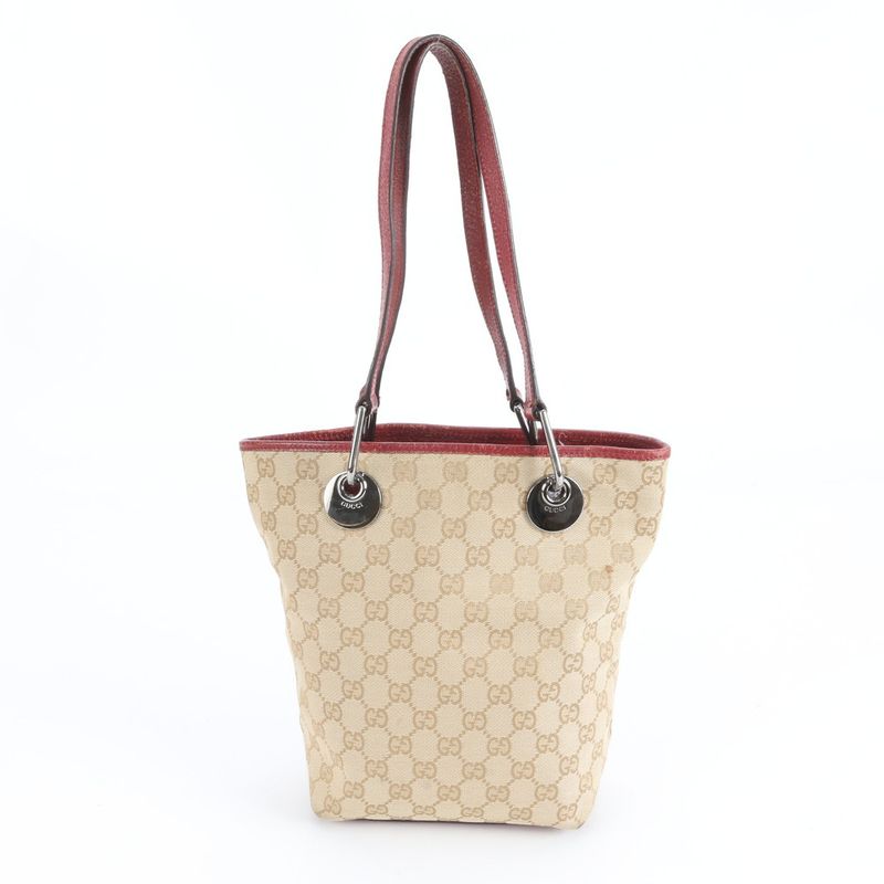 Gucci GG Canvas Eclipse 120840 Leather Tote Bag Shoulder Hand Women's RRM Da7-1